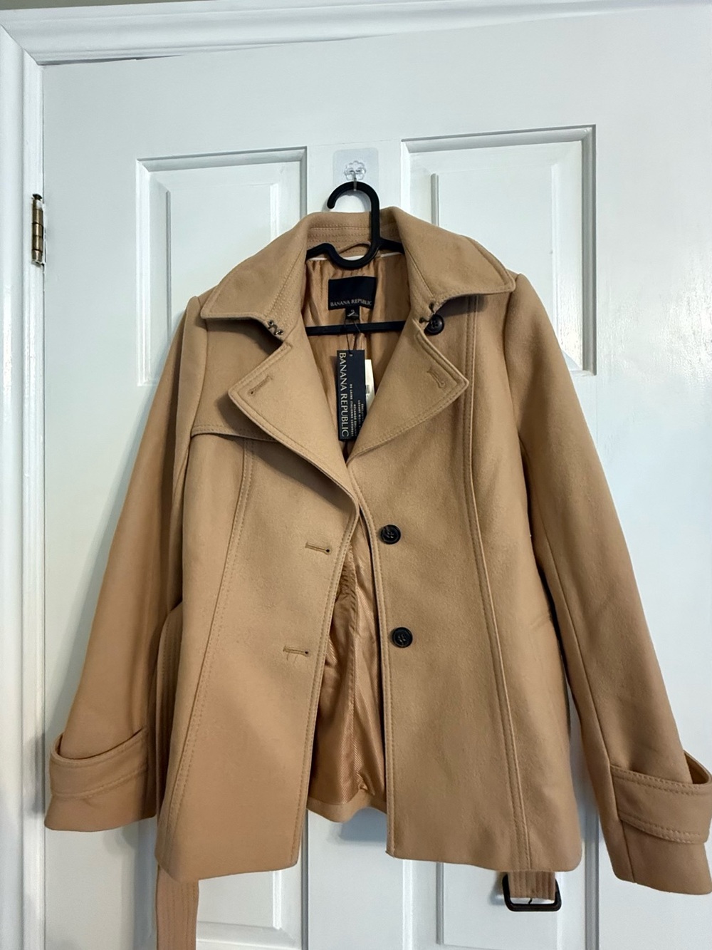 Banana Republic Camel Wool-Blend Peacoat